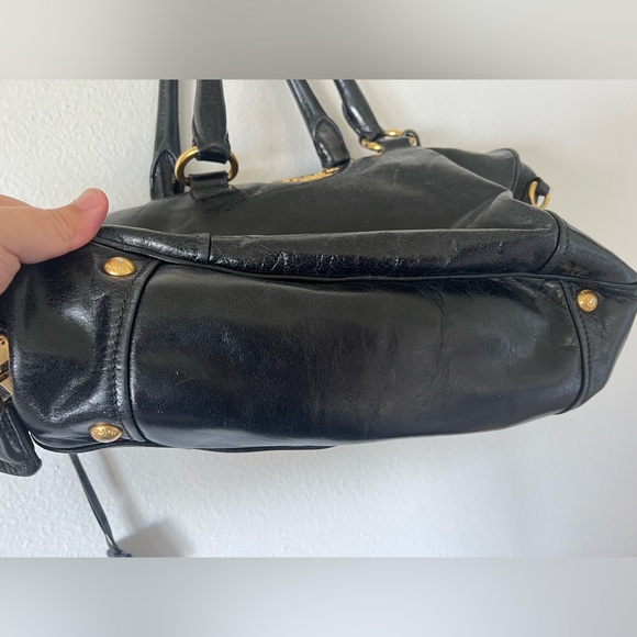 Prada Vitello handbag satchel leather black - Picture 2 of 8